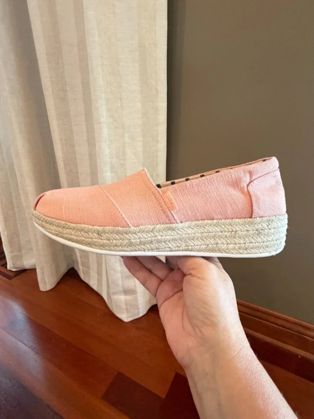 BOBS from Skechers Fairy Duster Wedge Espadrilles Pink Blush Memory Foam Size 11